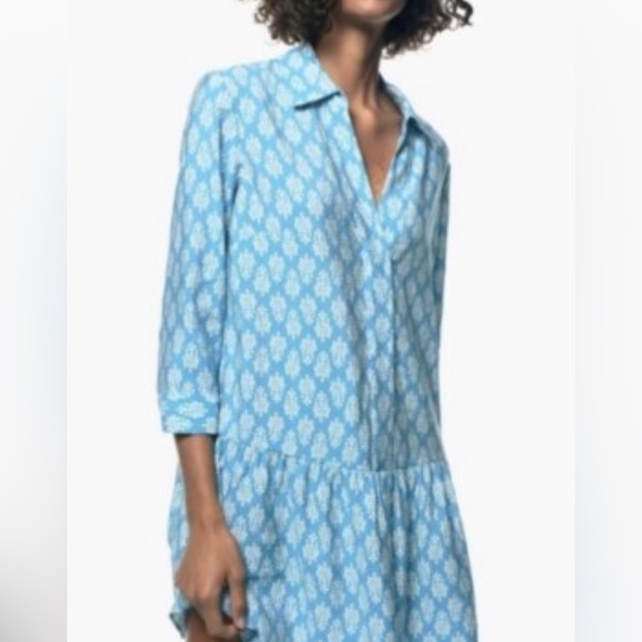 Zara Dresses & Skirts - Zara carly  Blue Patterned Dress